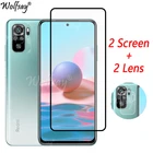 Закаленное стекло с полным покрытием для Xiaomi Redmi Note 10, Защита экрана для Redmi Note 10, 10 S, стекло для камеры для Redmi Note 10, стекло