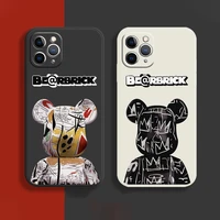 mechanical bear case for iphone 13 12 mini 11 pro max xs max x xr 7 8 plus se2020 liquid silicone square camera protection cover