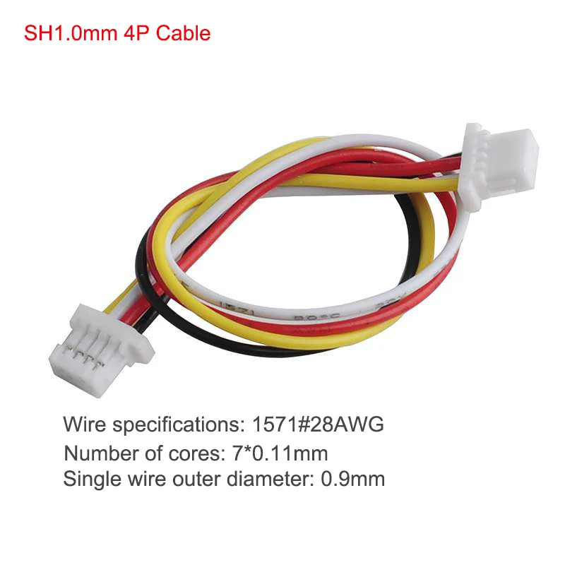 

2PCS SH1.0mm 4P Cable Wire 28AWG with Double Head Connectors for BMP390 Precision Barometric Pressure and Altimeter Sensor
