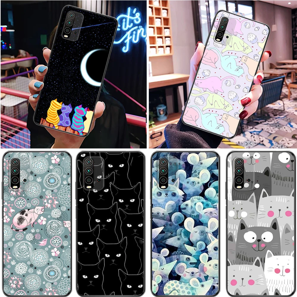 

Cats Hey Buddy Human Friends Color Painting Phone Case For Xiaomi Redmi 9i 9AT 9 9T 9A 9C Soft TPU Coque Funda Back Cover