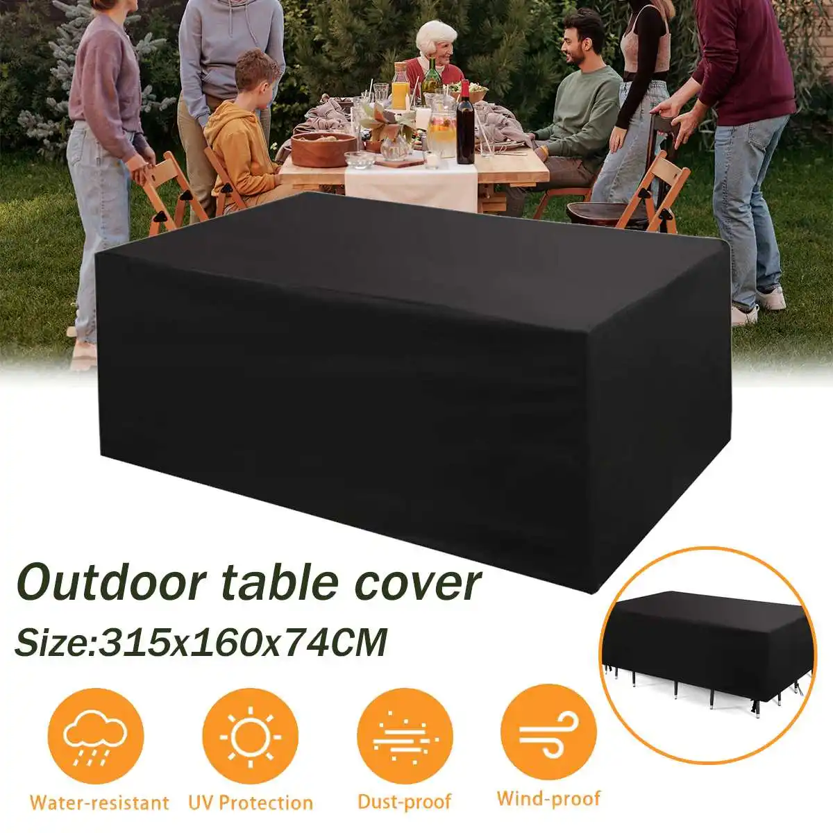 

3 Sizes Oxford Cloth Furniture Dustproof Cover For Rattan Table Cube Chair Sofa Waterproof Rain Garden Patio Protective Cover