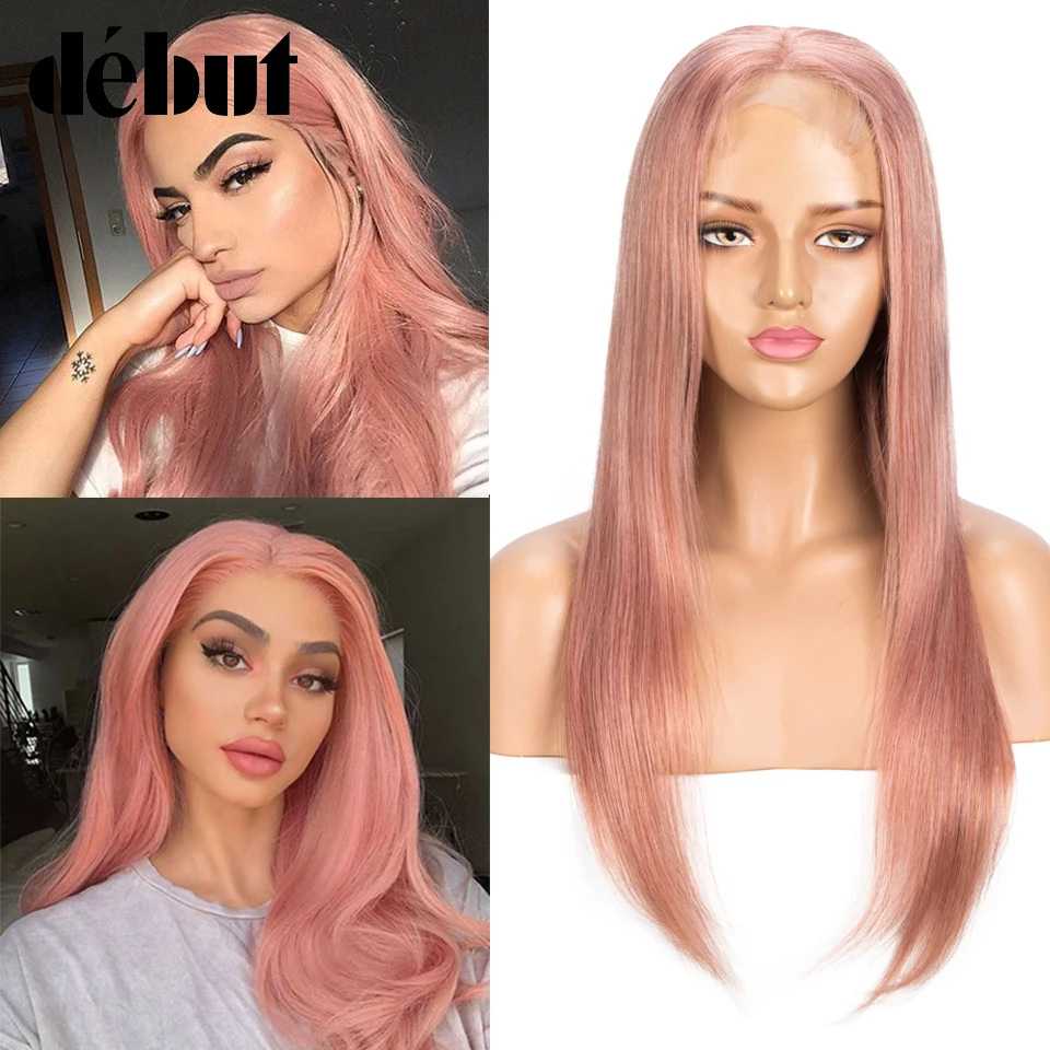 Дебютные медовые розовые парики из человеческих волос предварительно