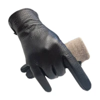 gloves winter mens wrist fashion deerskin gloves autumn black driving outdoor genuine leather new warm deerskin mens gloves wo