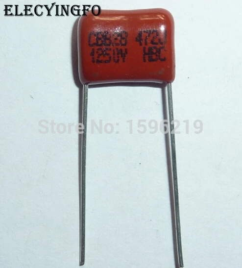 100 шт. Конденсатор CBB 472 1250V 472J 1.25KV 4700pF 4.7nF P10 CBB28 Металлизированный Полипропиленовый
