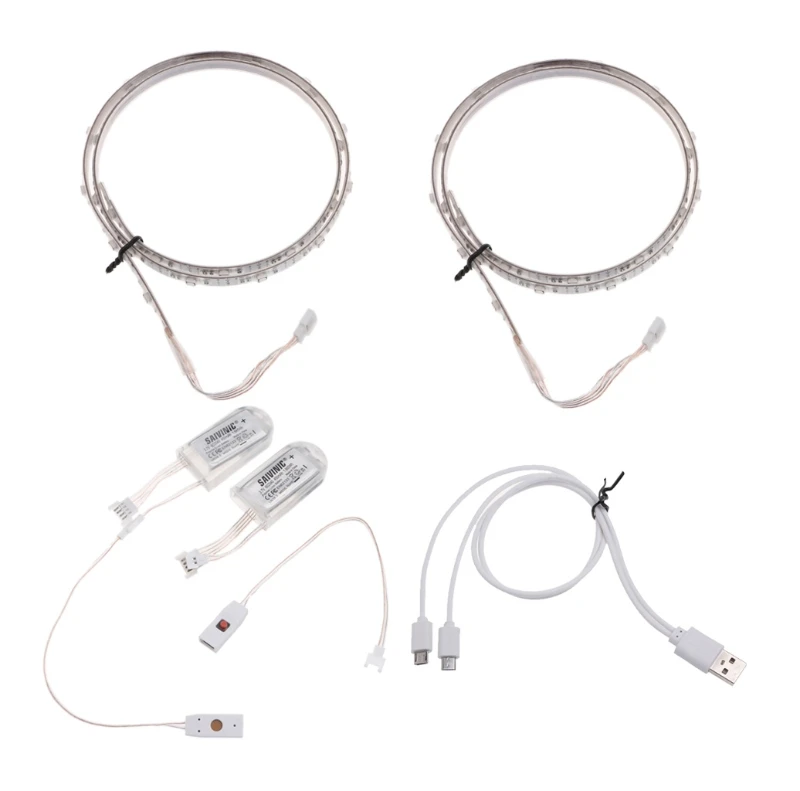 

1 Pair Waterproof USB LED Shoes Strip Light 0.65mx2 RGB SMD3528 Flexible Decor R91A