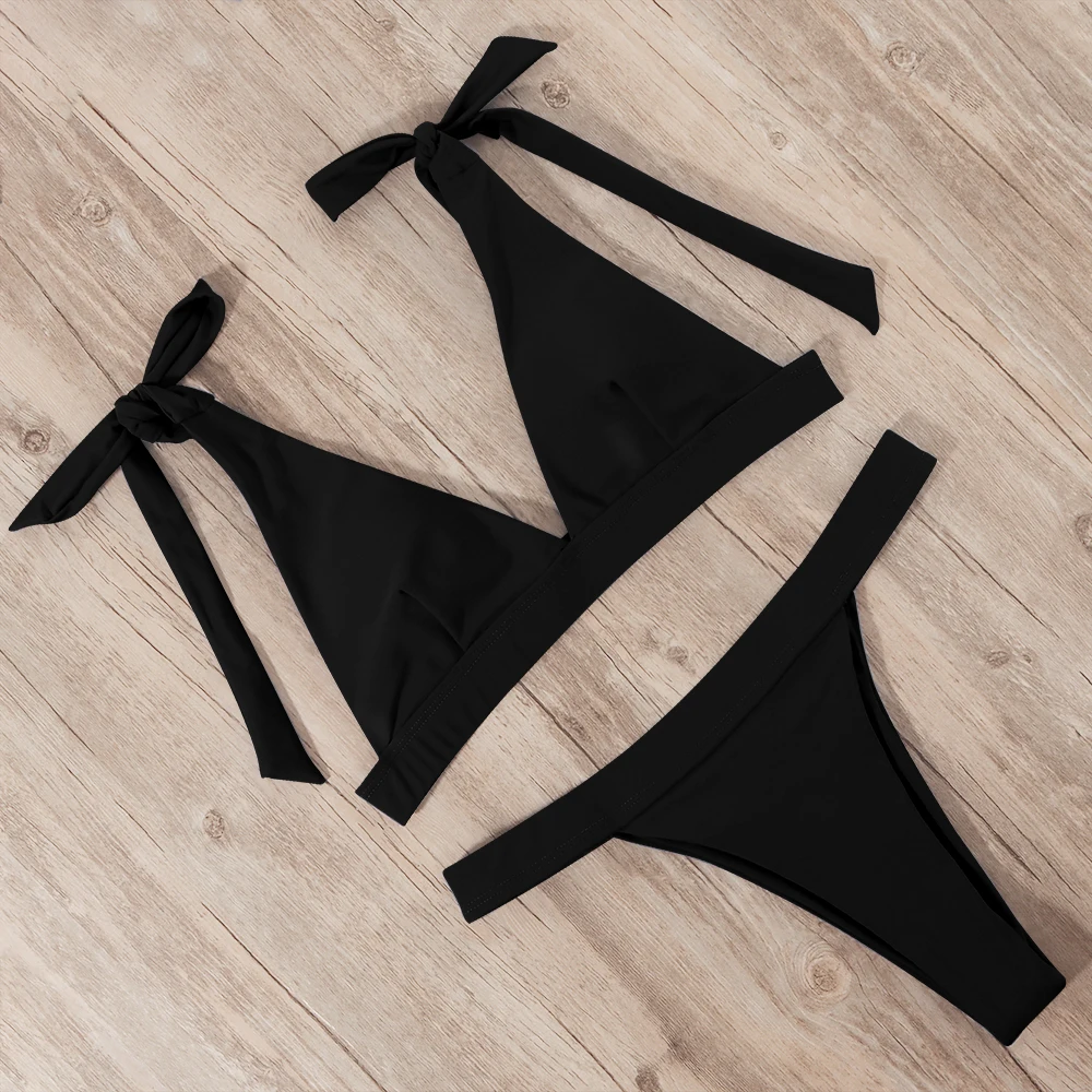 Бикини 2021 сексуальный женский с узлом на груди купальник купальный костюм