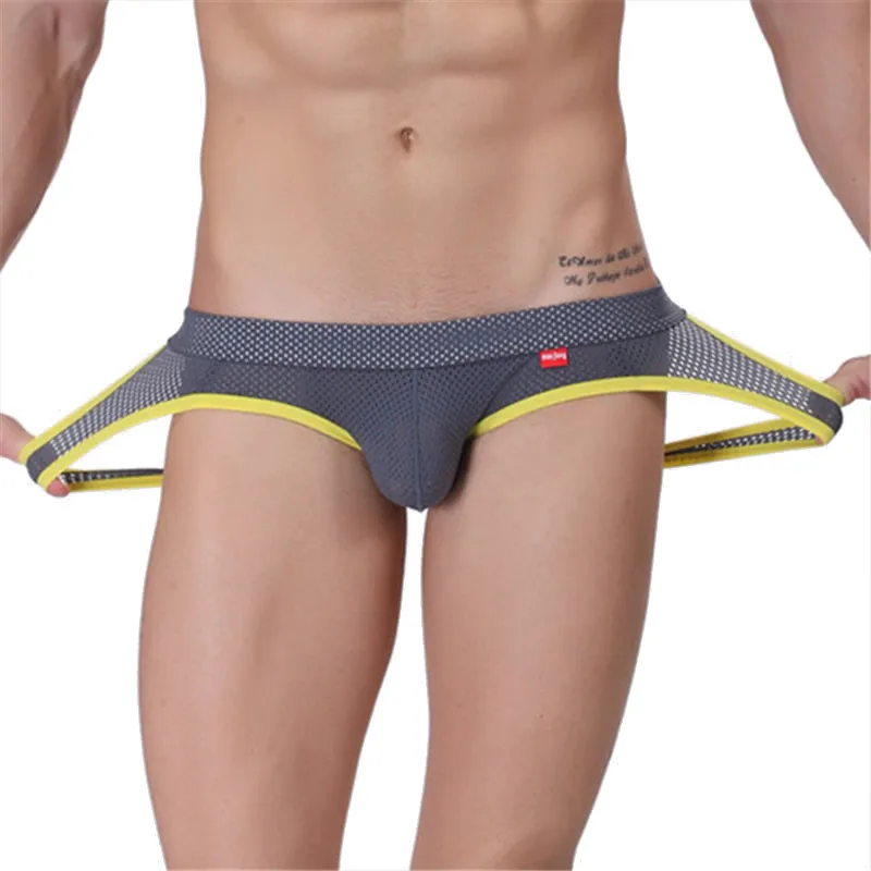 Стринги мужские сетчатые с открытой спиной пикантное нижнее белье дышащие трусы