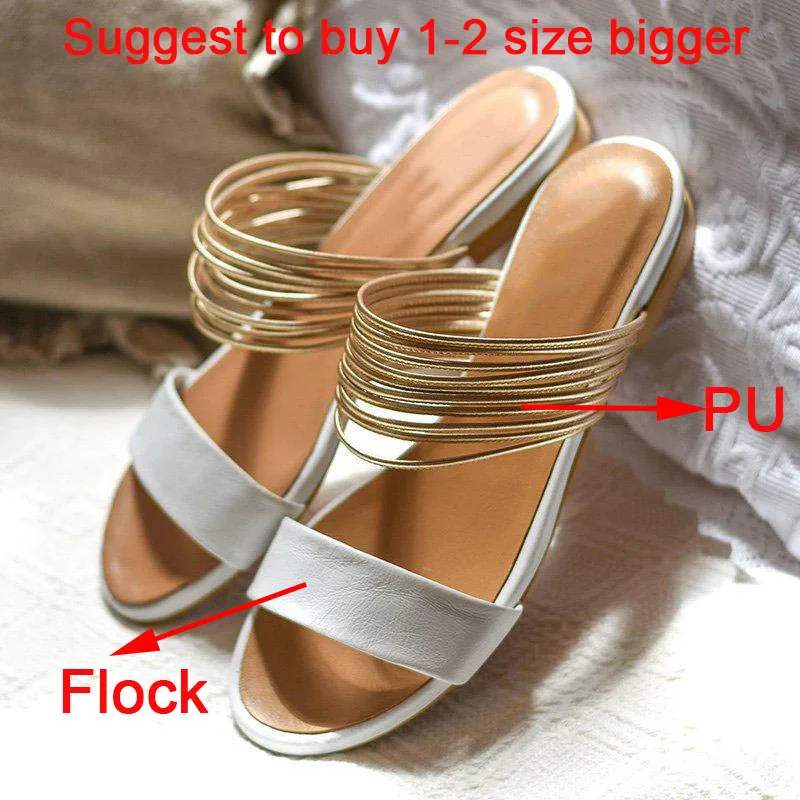 

WDHKUN Women Rome Sandals New Summer Hot Retro Wedges Gladiator Non-slip Slippers Ladies Party Office Shoes Beach Sandals Slides