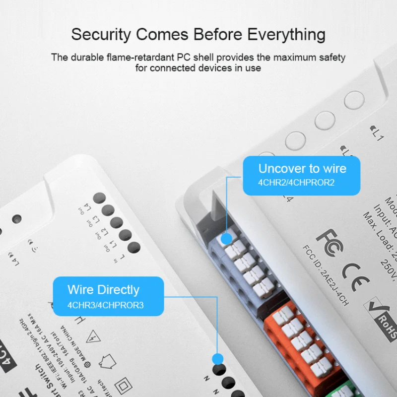 Интеллектуальный выключатель света SONOFF 4CH R3/ Pro R3 Wi Fi Умный Выключатель 4 канала