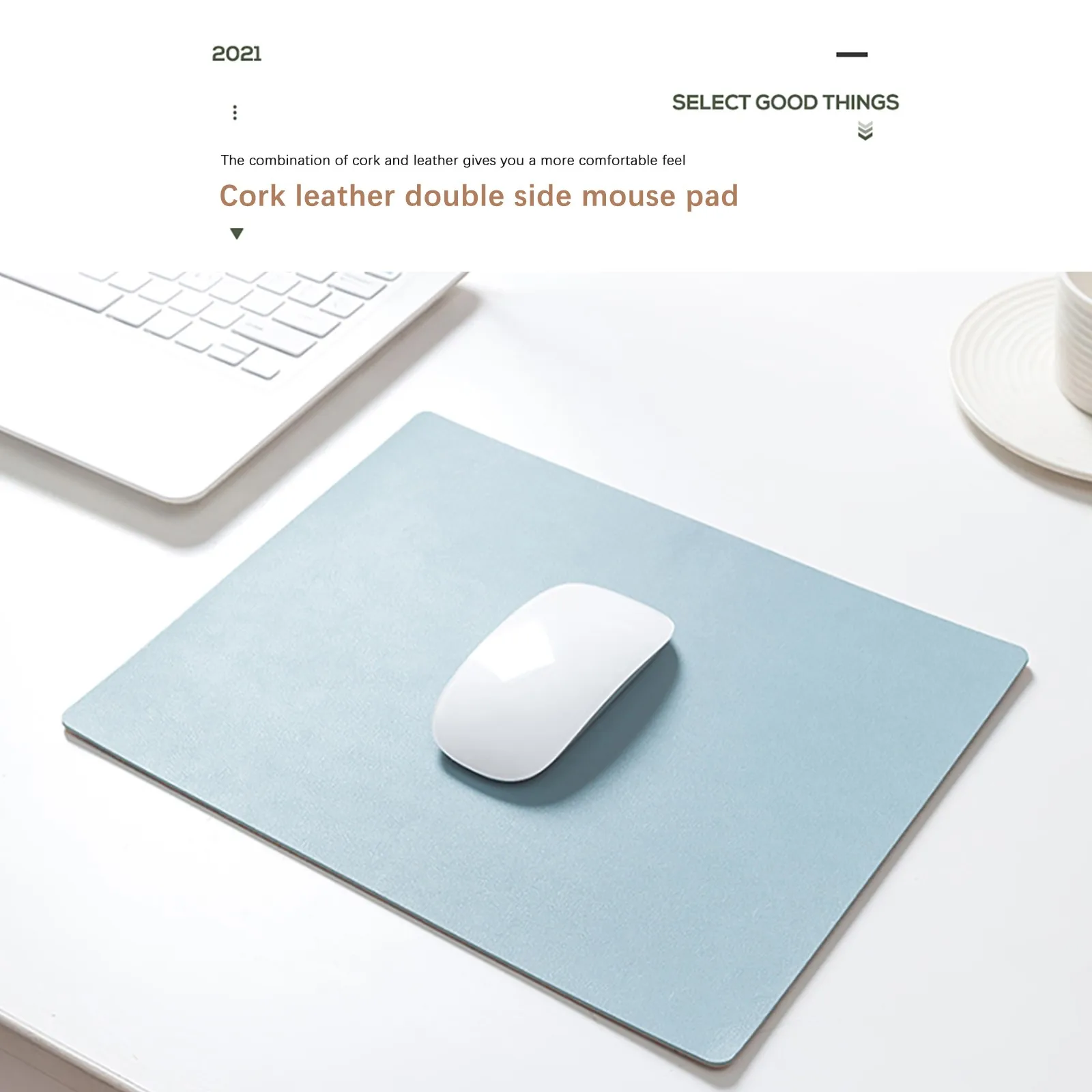 

Fast Deliver Solid Color Office Mouse Pad Cork Leather Double Side Waterproof Mouse Pad Office mouse pad alfombrilla de ratón