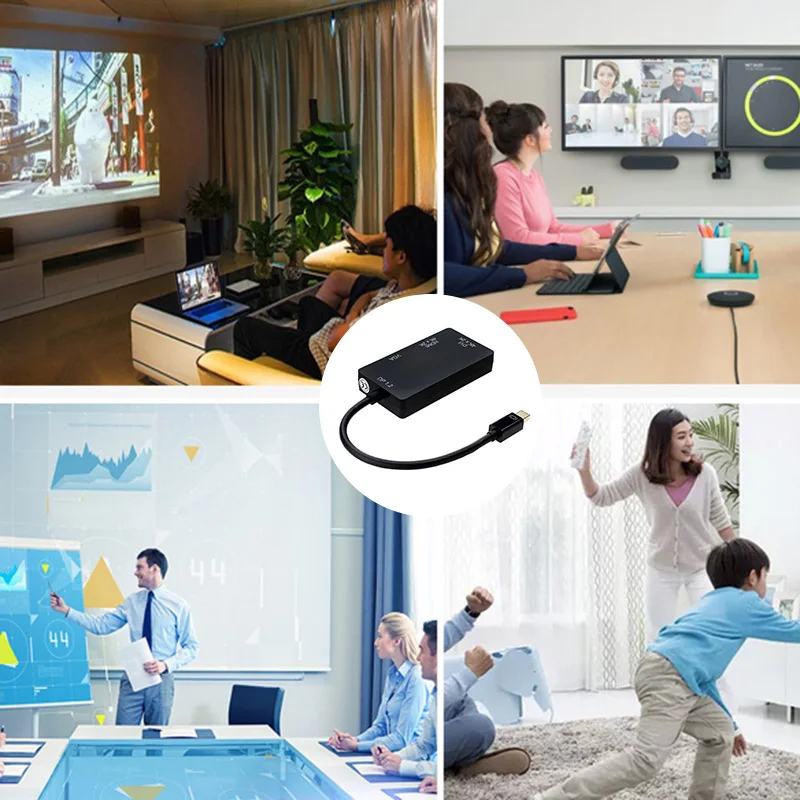 2019 Hot DP 1.2V to DVI VGA HDMI 4K Adapter 3-in-1 Multifunction Converter for Computer PC Projector For DOY | Электроника