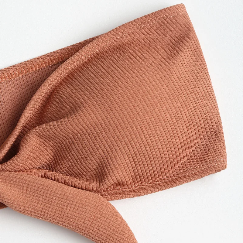 

DOMORICA Sexy Tube Top Bowknot Women's Split Bikini Suit Women Summer Fashion Breathable Swimwear 2021 Swimsuit Women 2 Pieces