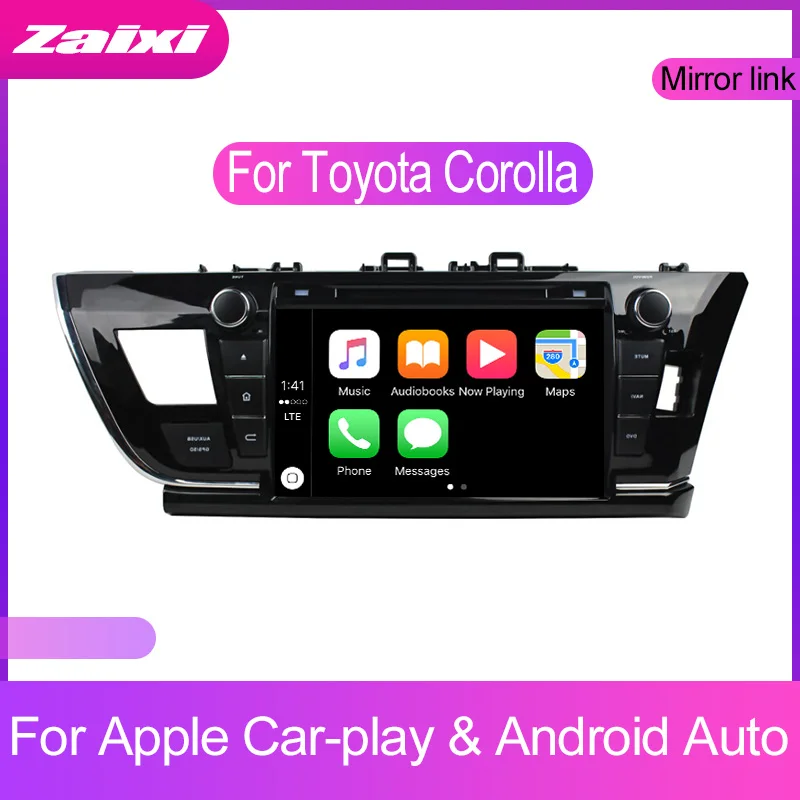 Автомобильный мультимедийный плеер ZaiXi 2 DIN сенсорный экран Android для Toyota Corolla 2013 ~