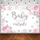 Фон для фотосъемки с изображением зимних снежинок Рождественский розовый цветок Серебряный декор задний фон для фотостудии реквизит фотозона