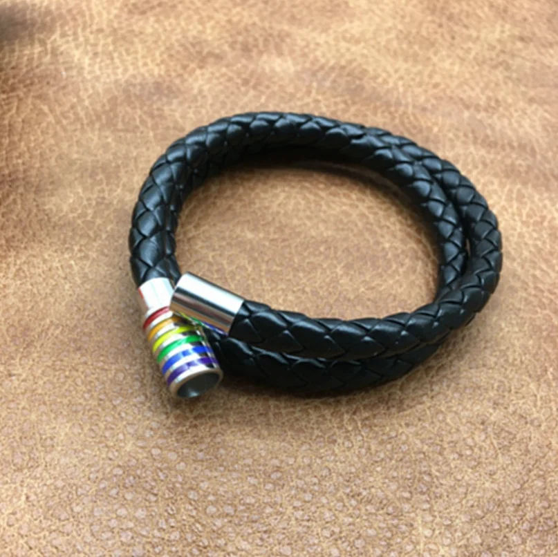 Магнитный Радужный Флаг ЛГБТ-гордость очаровательный двухслойный браслет