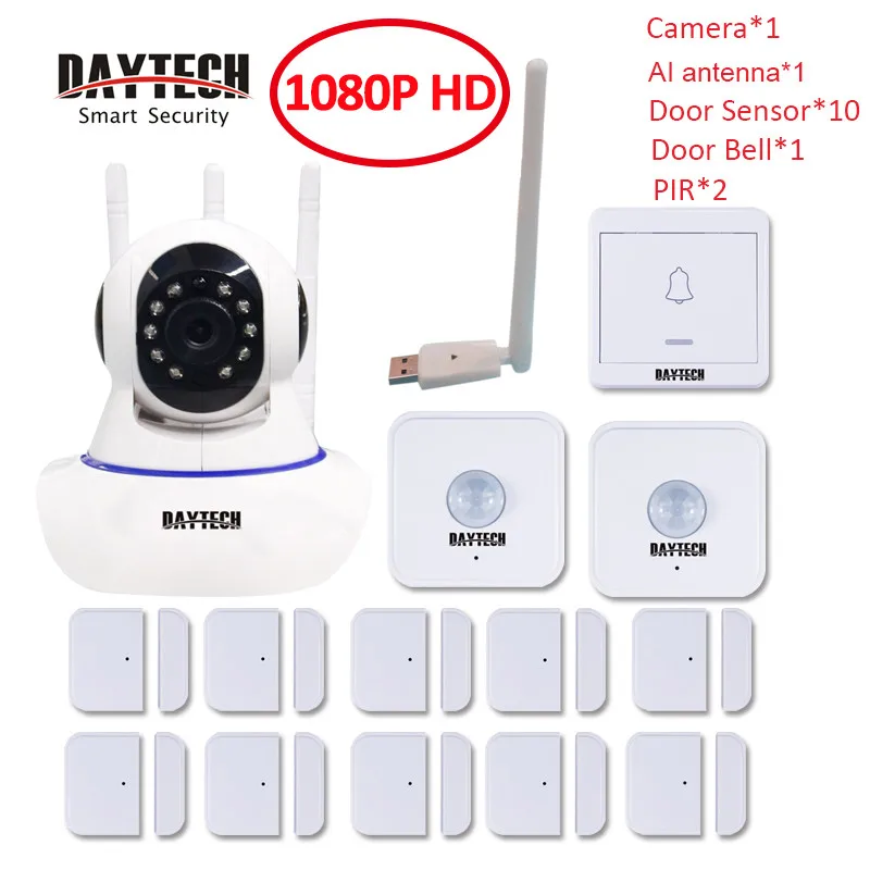 8826 Kit4 DAYETCH домашней безопасности CCTV gsm, для самостоятельной сборки сигнализация с IP камерой WiFi двухстороннее аудио 1080P Приложение iOS Android - Цвет: 8826 Kit4