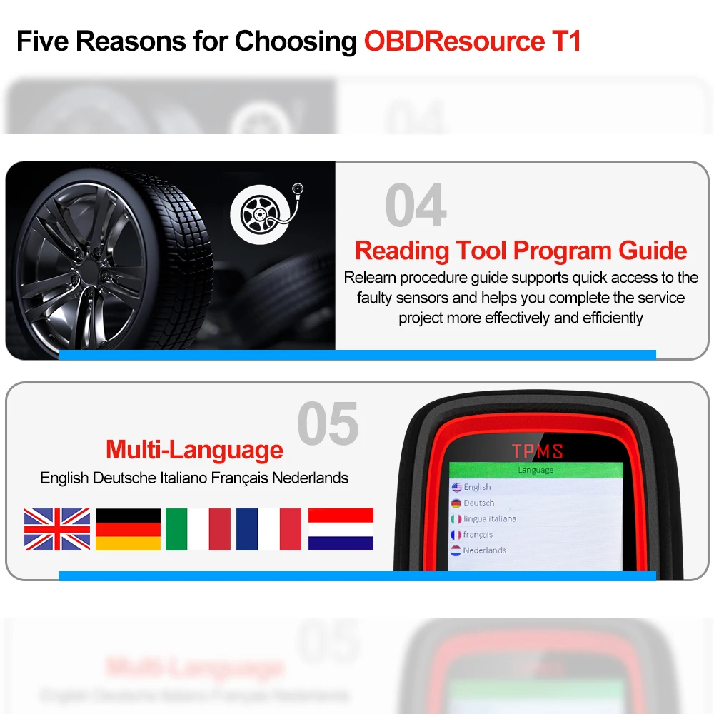 Система мониторинга давления в шинах obdresources T1 диагностический сканер OBD2 TPMS