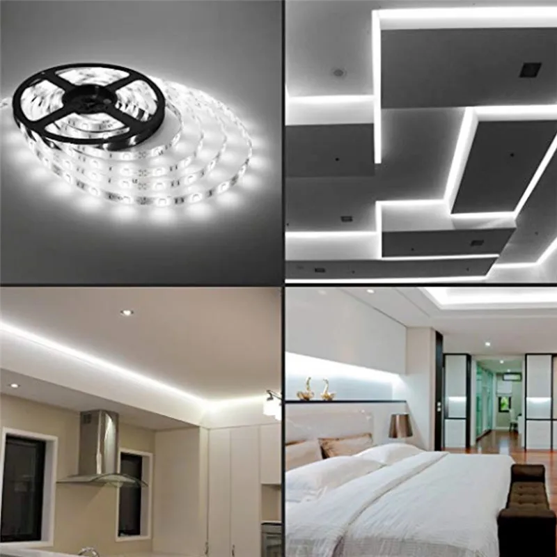 5 м белый/теплый белый светодиодные полосы света Гибкая светодиодная лента