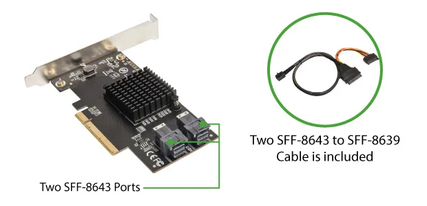 IOCREST U.2 sff 8643 порты для PCIe 3,0x8 контроллер раздвоенного переходника-поддержка не Раздвоенная материнская плата