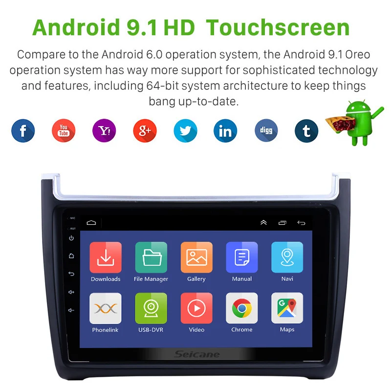 Seicane 9 дюймов 2 din Android 10 0 GPS головное устройство автомобильное радио для VW Volkswagen Polo