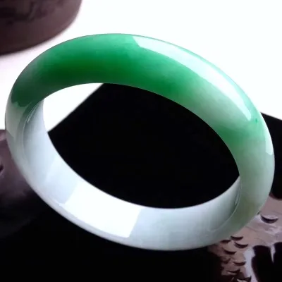 

Zheru Jewelry Myanmar Jade Light Green Two-tone 54-64mm Bracelet Elegant Princess Jewelry Best Gift
