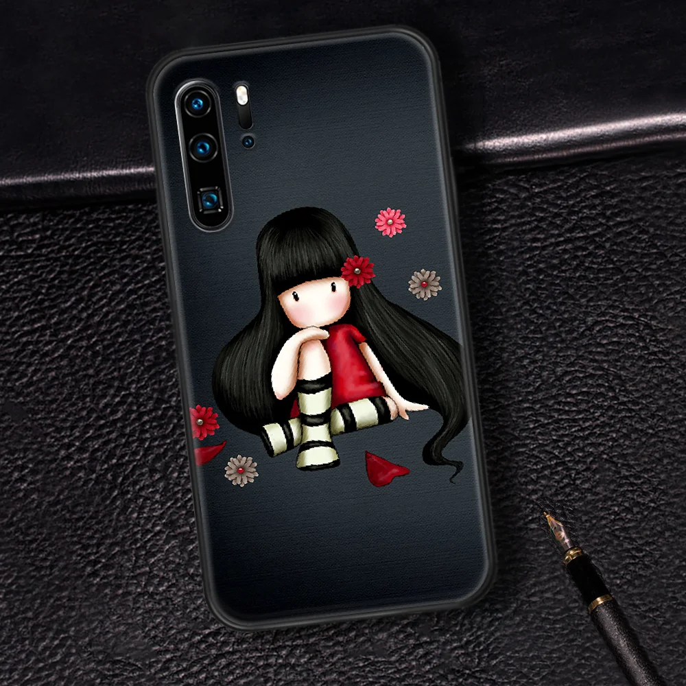 

Santoro Gorjuss Phone Case For Huawei P Mate 10 20 30 40 Pro Lite Smart 2019 2021 black Bumper Painting Etui Silicone Funda Soft
