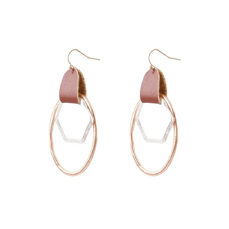 

Hammered Metallic Circle Alloy Dangle Drop Earrings Hexagon Oval Drops Earrings Jewelry Manufacturer Wholesale Supplier