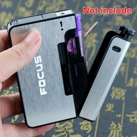 automatic cigarette case butane lighter can hold 10 cigarettes exquisite metal smoking accessories gift for men lighter case