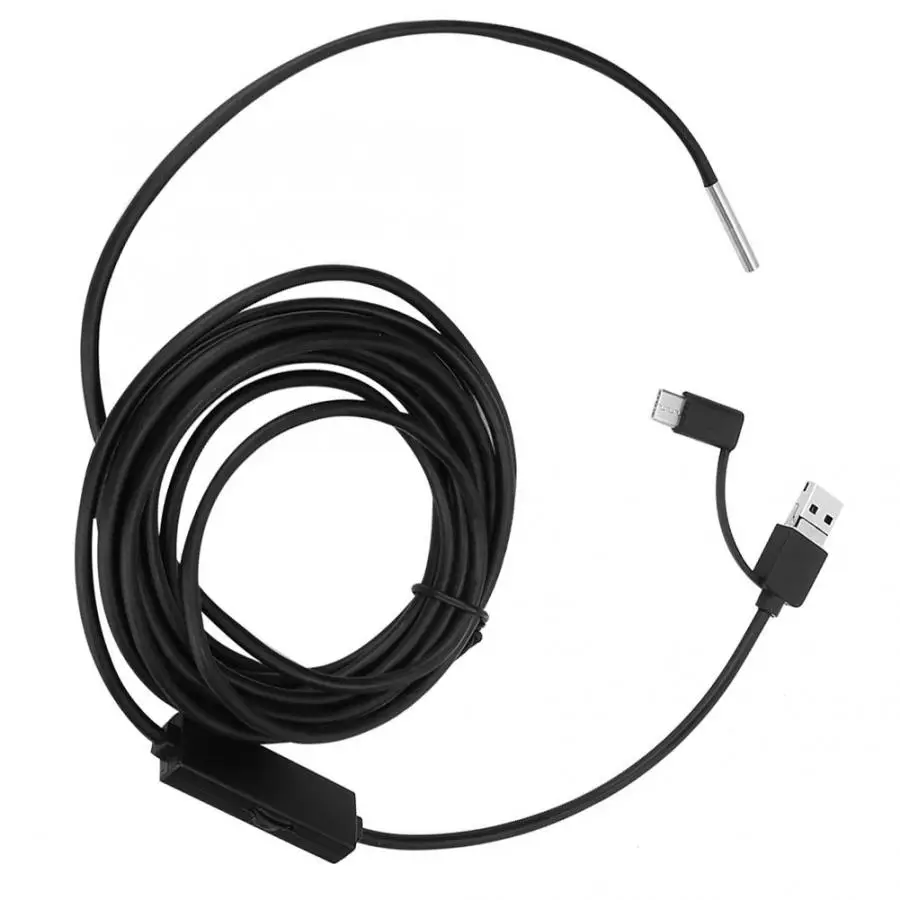 3 в 1 эндоскоп для USB Type C мобильный телефон с объективом 9 мм Водонепроницаемый