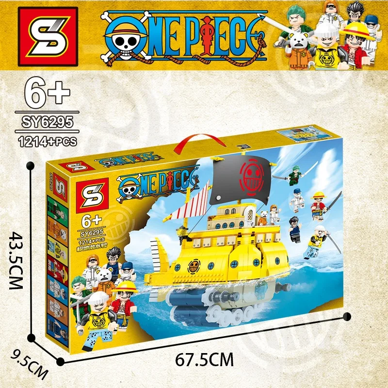 

Big Prite Ships One Piece Boats Nine Snakes 1099+PCS Anime Series Bricks Assembled Building Blocks Toys for Kids Children Gifts