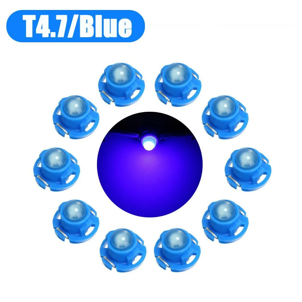 

10x Blue T4.7 Wedge LED Bulbs Wedge Replacement Reverse Instrument Panel Lamp White Blue Bulbs For Clearance Lights