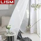 Сверхмягкие белые прозрачные Занавески LISM для гостиной, тюлевые занавески для спальни, оконная отделка, вуаль, драпировка, декоративная панель