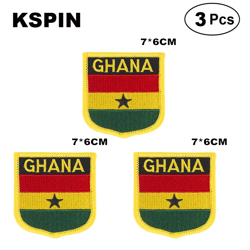 Гана Shiled формы флаг патчи для украшения своими руками|Броши| |