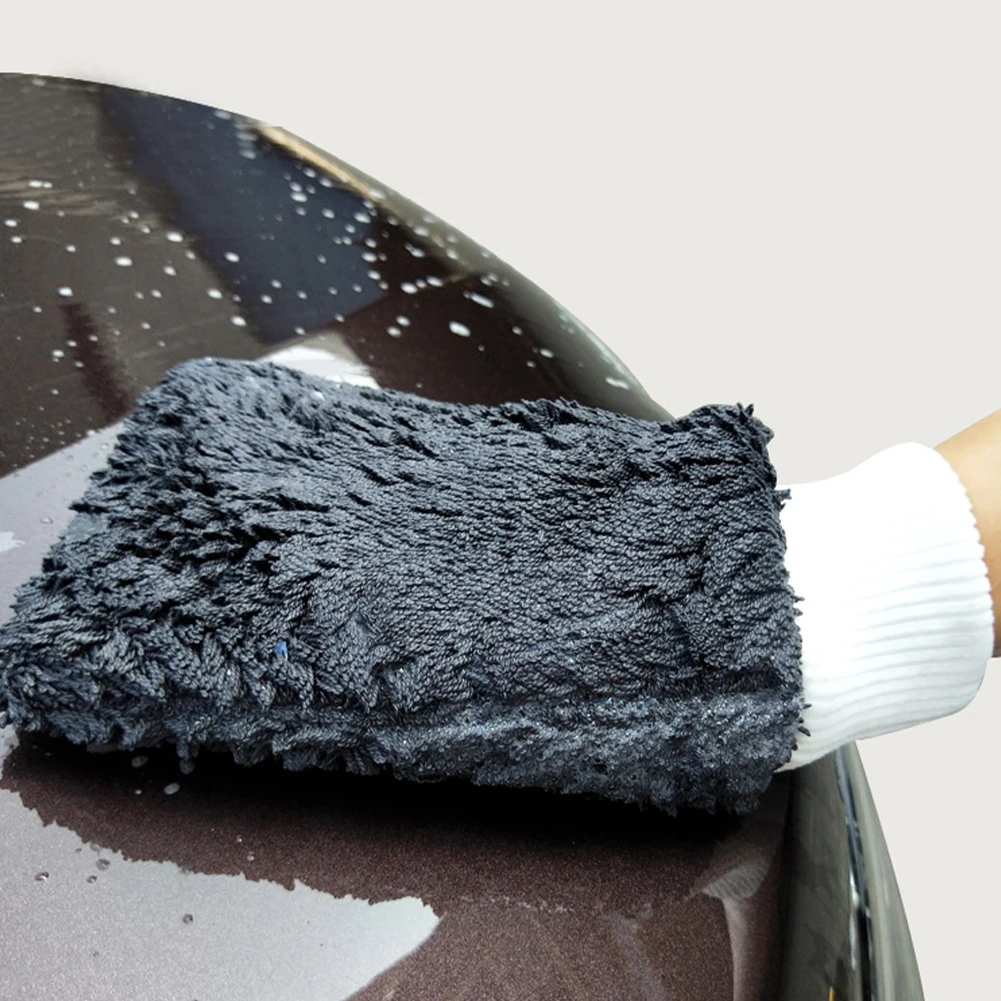 

Car Wash Microfiber Braided Cloth Gloves Super Absorbent Car Cleaning Mitt Detailing Brush Care Double-faced Glove Car Styling