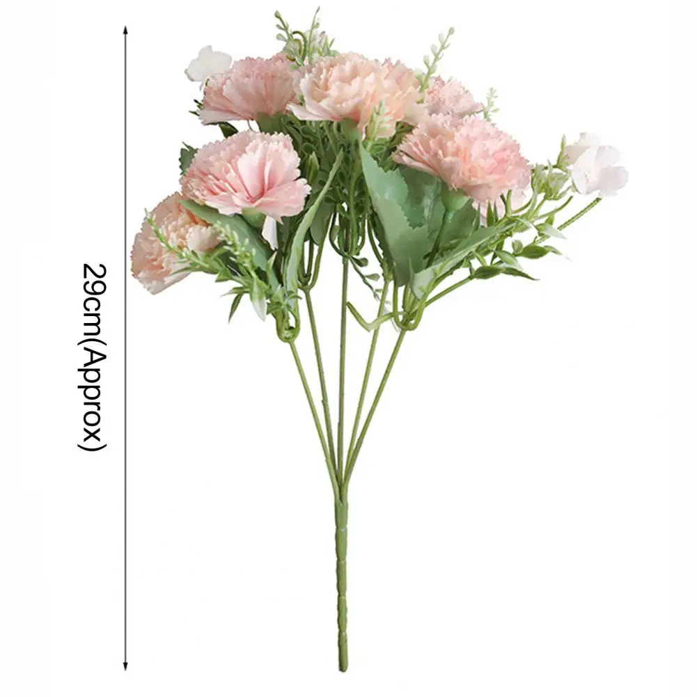 

Romantic Simulation Flower Fadeless Widely Applied 7 Heads Vivid Carnations Artificial Flowers for Mother's Day Gift Table Decor