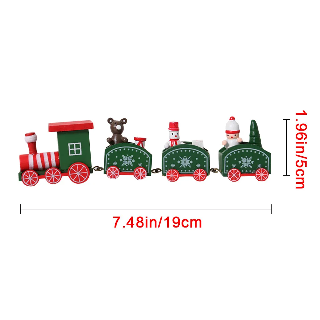 Рождественский кулон и висячие украшения Деревянный четырехсекционный поезд