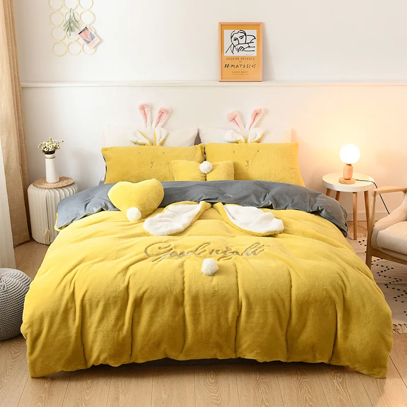 Хит продаж норка с кашемиром бархатные комплекты постельного белья простыня