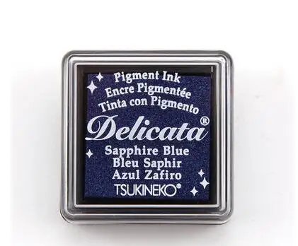 Mini Blue Tsukineko Delicata блестящие пигментные чернила богатые и сияющие Чернила Pad Япония - Цвет: Mini Blue
