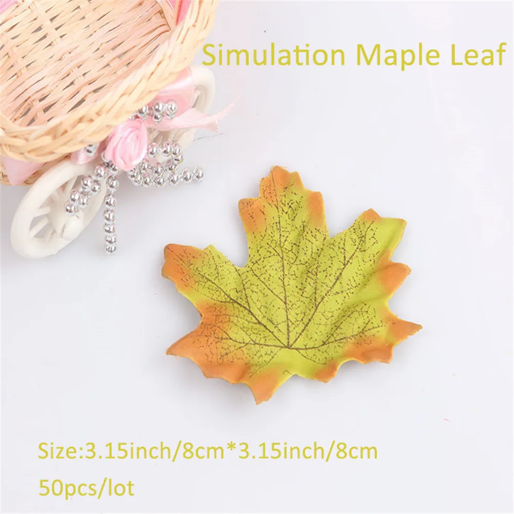 50 шт. искусственные кленовые листья на День Благодарения Декор осенние для
