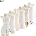 Женское сексуальное Белое Шифоновое кружевное платье AniLV с лямкой на шее, пижама, нижнее белье, ночная рубашка, Униформа, костюм, купальник для косплея с открытой спиной