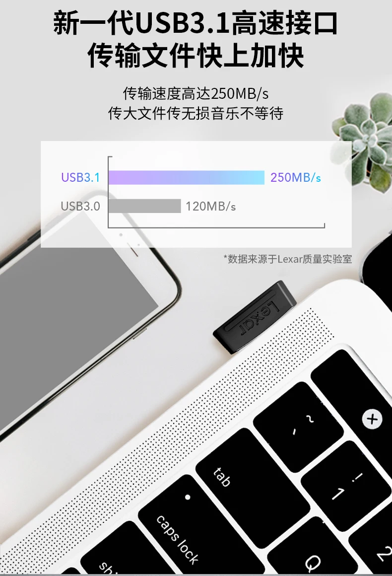 Lexar флеш-накопитель 64 ГБ мини USB флеш-накопитель 32 Гб 128 ГБ S47 USB3.0 флеш-накопитель USB флешка для ноутбука