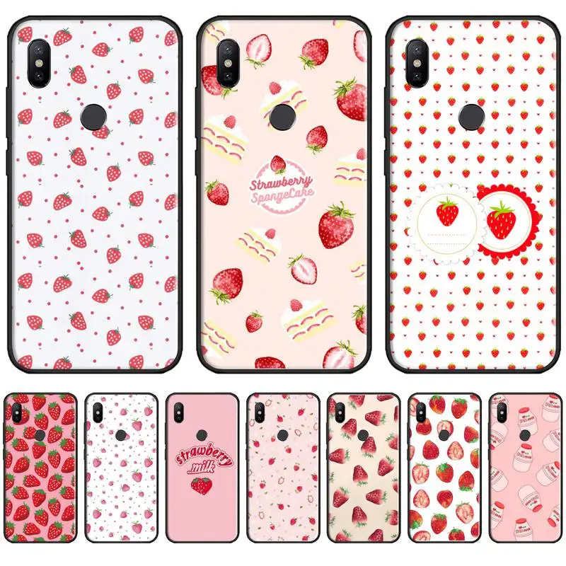 

Strawberry fruit cute sweet cartoon Phone Case For Xiaomi Redmi 7 9t 9se k20 mi8 max3 lite 9 note 8 9s 10 pro Soft Silicone