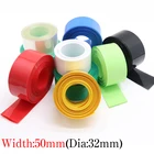 Ширина 50 мм (Диаметр, маленького размера, круглой формы с диаметром 32 мм) 18650 Lipo Батарея Обёрточная бумага ПВХ термоусадочная трубка утепленный рукав Защитная крышка с плоским корпусом, Красочные