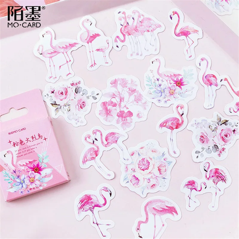 45 шт./упак. Kawaii канцелярские наклейки Симпатичные фламинго для скрапбукинга