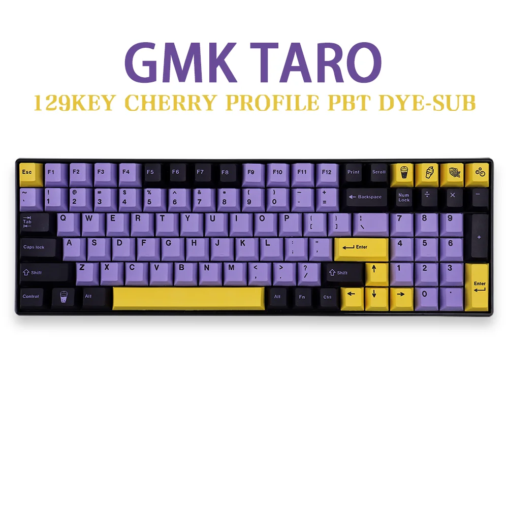 

Тематическая клавиатура GMK Taro, 129 клавиш, вишневый профиль, клавиши PBT DYE-SUB для MX Switch, Механическая игровая клавиатура