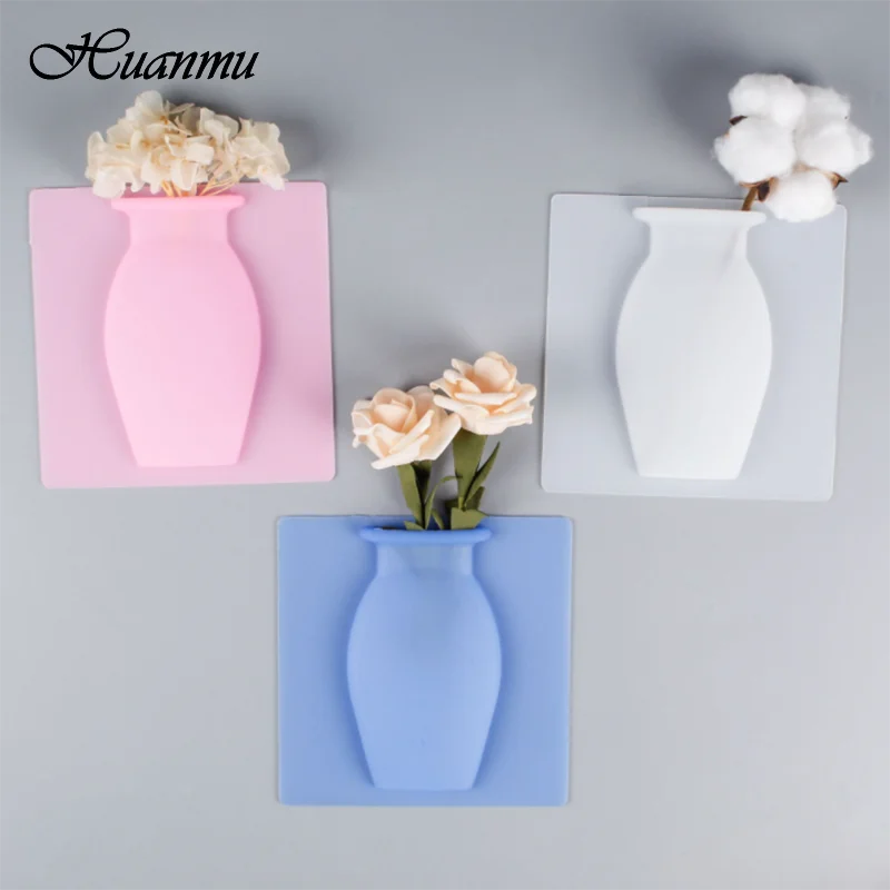 

Silicone Sticky Wall Magic Plant Vases Container Decorations Leaves Body Accessories Outdoor Handmade Pots Soft Bottle Flowers
