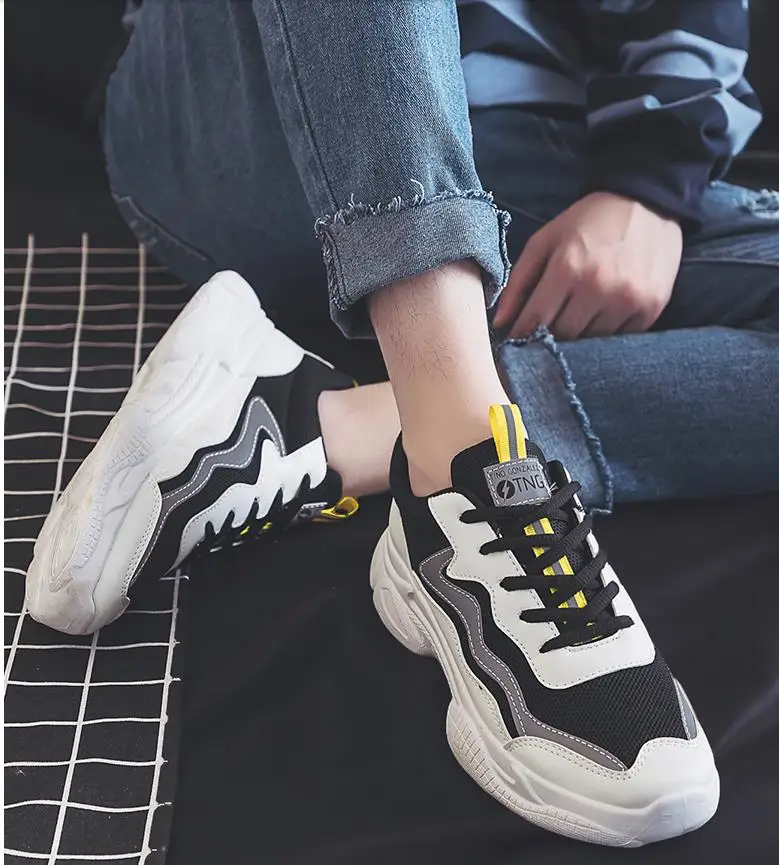 Мужские повседневные кроссовки 2019 самые стильные легкие дышащие большого папы