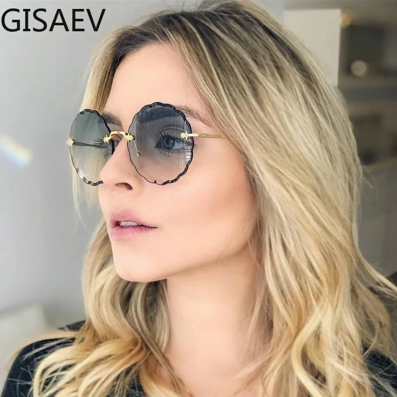 Солнцезащитные очки женские круглые градиентные без оправы | Автомобили и