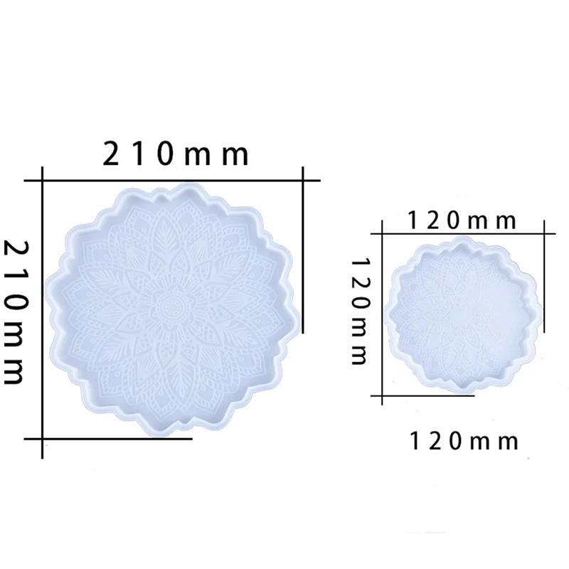

Mandala Tray Molds For Resin Shiny Coaster Silicone Mold For Epoxy Resin