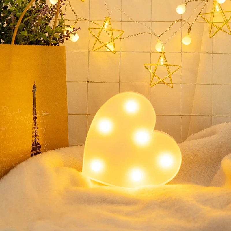 

Night Light Love Modeling Lamp Wedding Decoration Lights Does Not Contain 2 AA Batteries Home Or Holiday Decoration Lights
